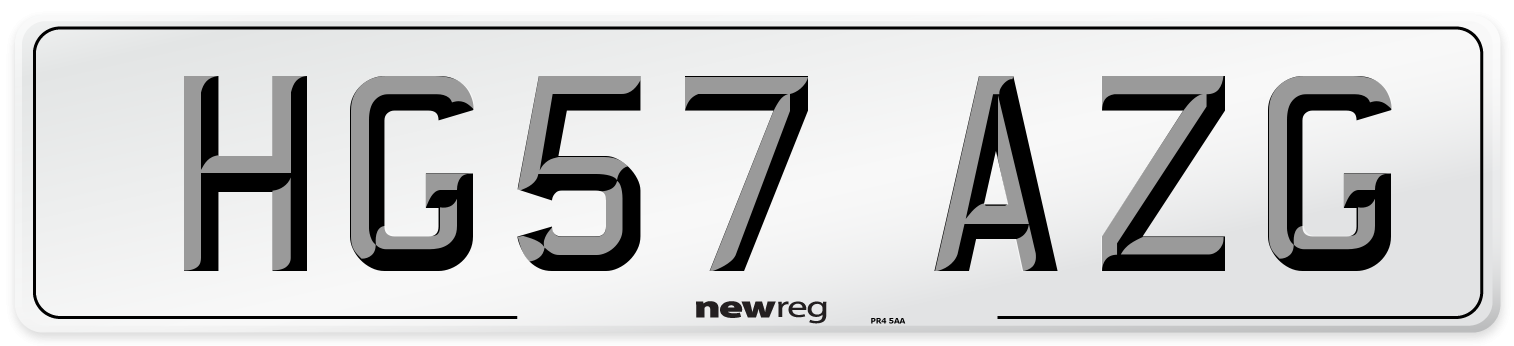HG57 AZG Number Plate from New Reg